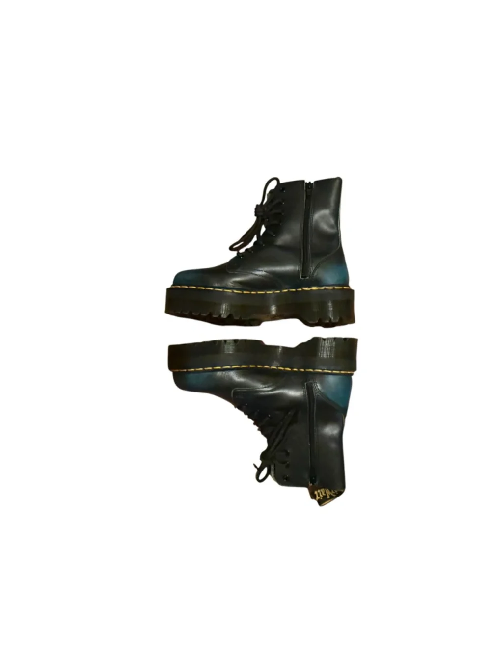 Dr. Martens Jadon Black Blue Platform Boots Size 8